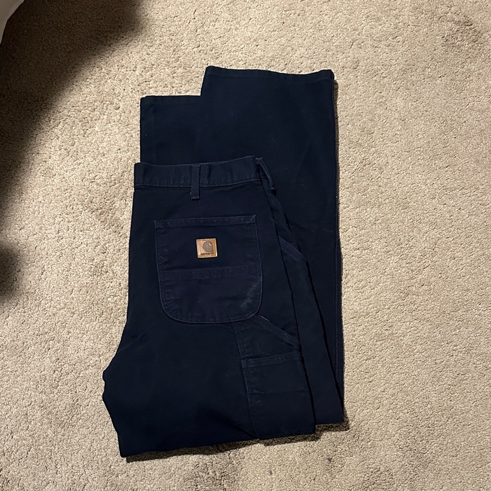 Carhartt Men's Navy Cargo Carpenter Pants, 36x32